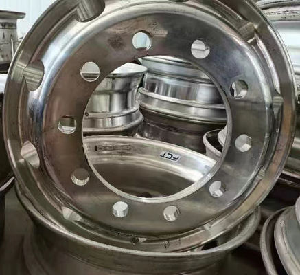 Ruedas de aluminio de ancho de autobús 12R 22.5 para el diseño cóncavo del autobús Zhongtong
